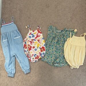Kids Multi-Color Floral Romper Set